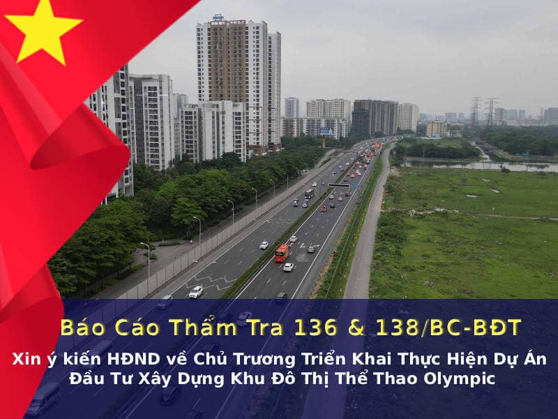 HĐND TP Hà Nội xem xét chủ trương đầu tư và quy hoạch Khu đô thị thể thao Olympic. (Tài liệu st: báo cáo thẩm tra 136,138)